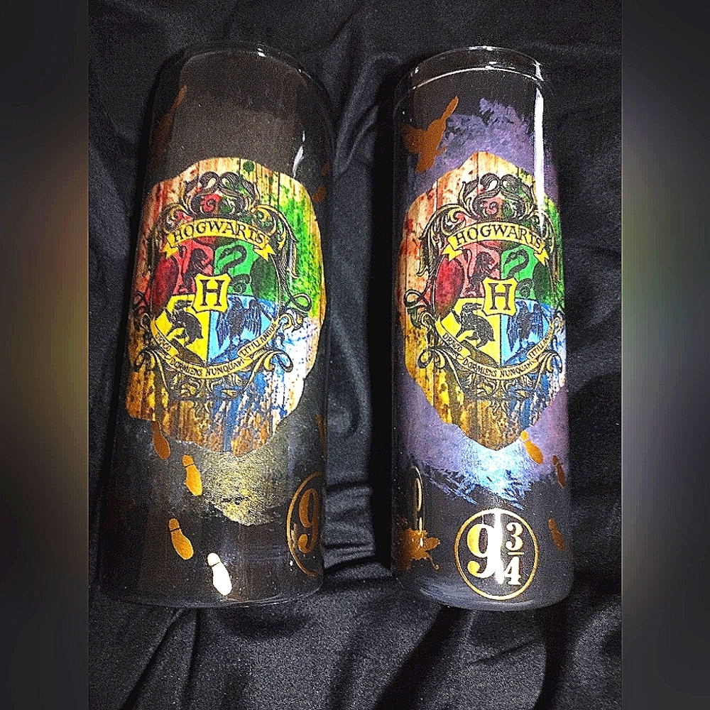 Beautiful His 30oz. & Hers 20oz. Harry Potter inspired Stainless Steel Tumblers.
